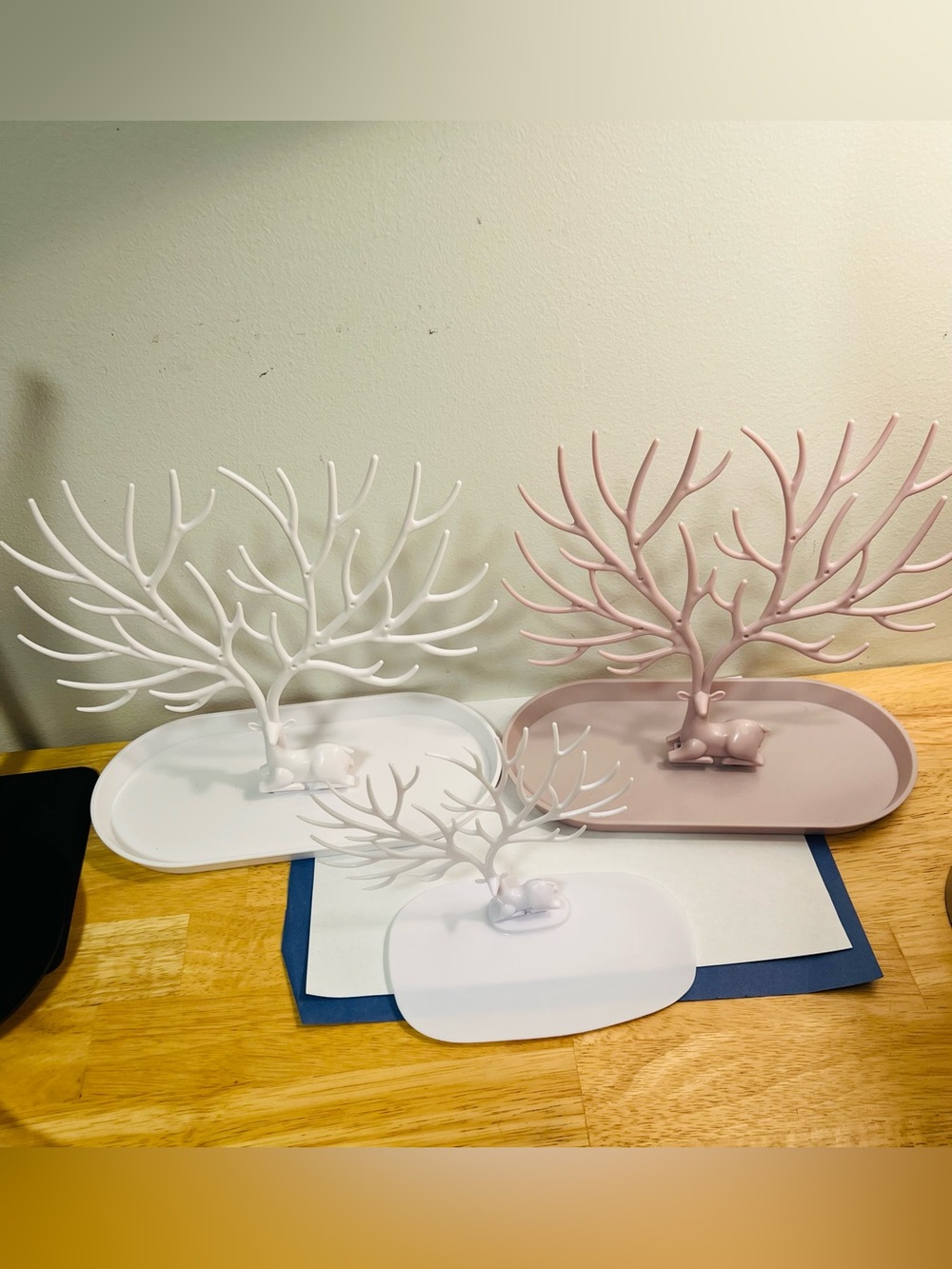 🆕 Tree Branch Jewelry Tray Set - White & Blush